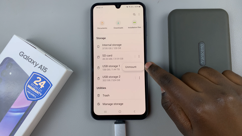 How To Safely Remove External Hard Disk From Samsung Galaxy A15