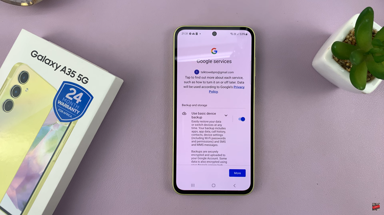 Add Google Account To Samsung Galaxy A35 5G
