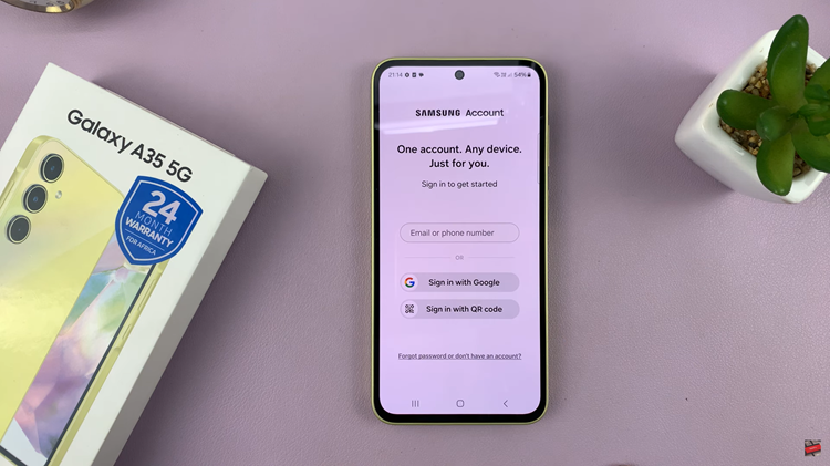 Add Samsung Account To Samsung Galaxy A35 5G