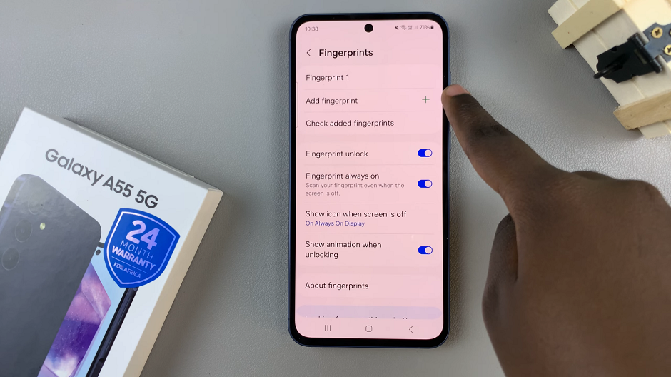 Add Another Fingerprint On Samsung Galaxy A55 5G