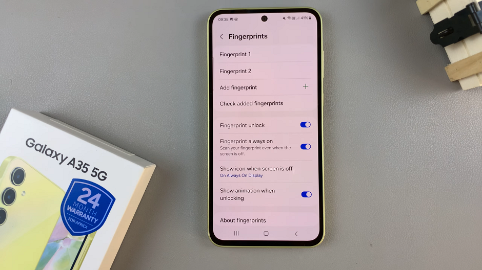 Add Another Fingerprint On Samsung Galaxy A35 5G
