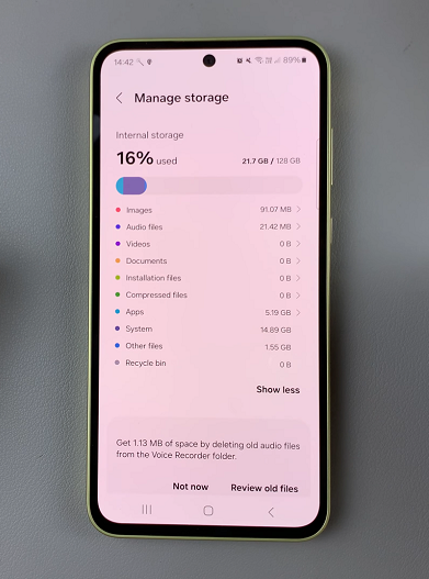 Check Internal Storage Capacity On Samsung Galaxy A35 5G