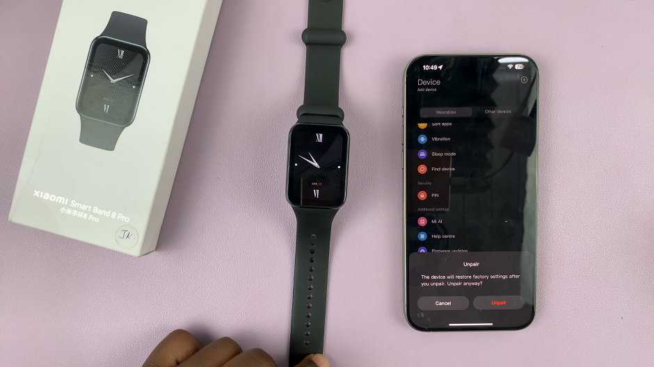 Unpair Xiaomi Smart Band 8 Pro From iPhone
