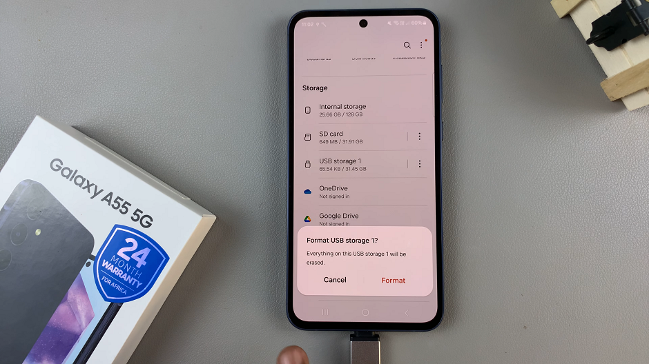 Format USB Flash Drive On Samsung Galaxy A55 5G