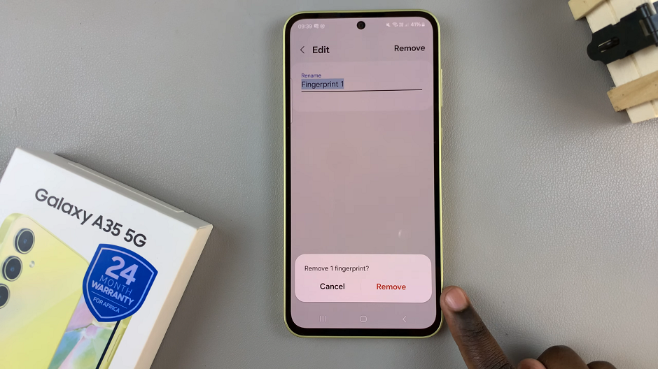 Delete Registered Fingerprints On Samsung Galaxy A35 5G