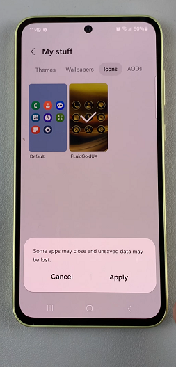 Revert To Default Icon Theme On Samsung Galaxy A35 5G