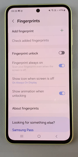 Remove Registered Fingerprints On Samsung Galaxy A35 5G
