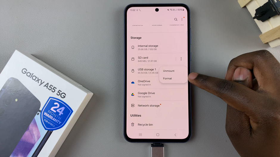How To Format USB Flash Drive On Samsung Galaxy A55 5G