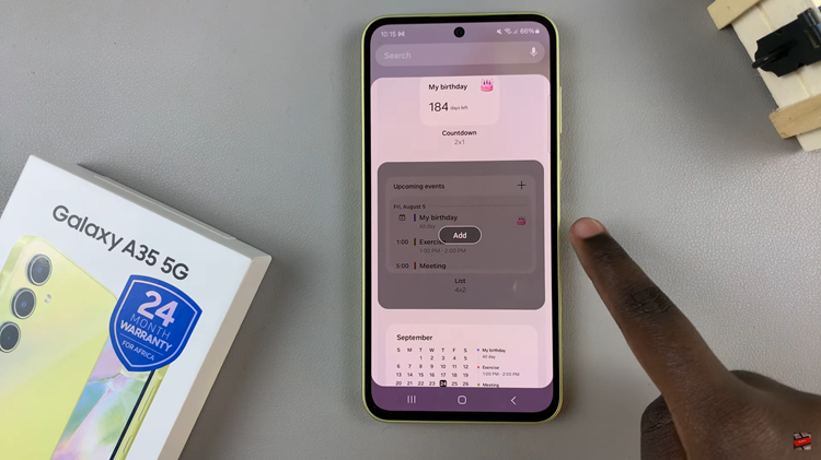 How To Add Calendar Widget To Home Screen On Samsung Galaxy A35 5G