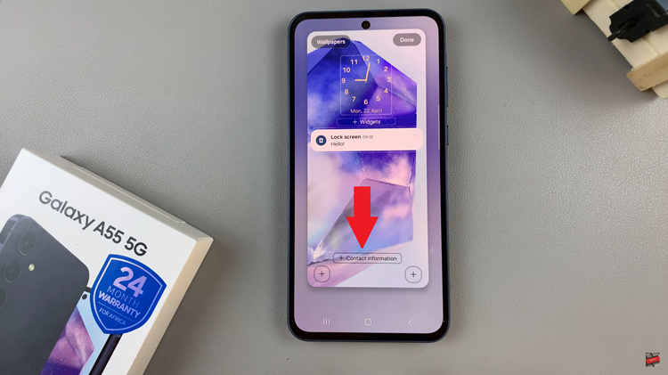 How To Add Contact Information To Lock Screen On Samsung Galaxy A55 5G
