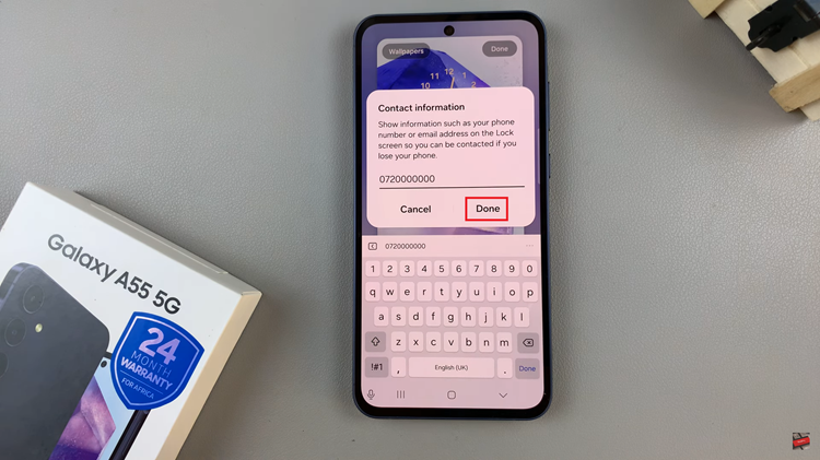 How To Add Contact Information To Lock Screen On Samsung Galaxy A55 5G