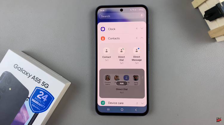 How To Add Contact Widget To Home Screen On Samsung Galaxy A55 5G