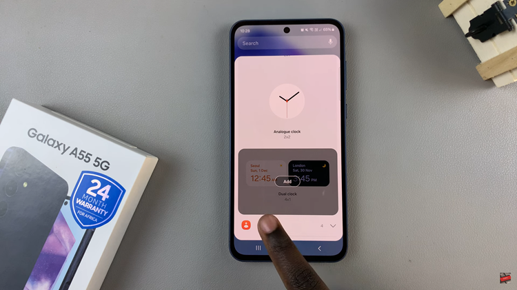 How To Add Dual Clock To Home Screen On Samsung Galaxy A55 5G