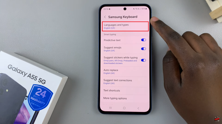 How To Add Keyboard Languages On Samsung Galaxy A55 5G