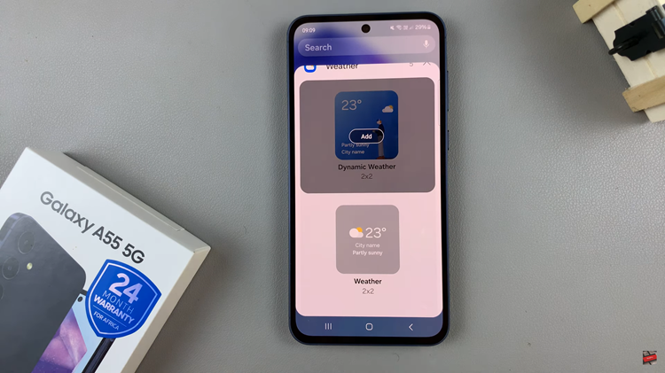 How To Add Weather Widget To Home Screen On Samsung Galaxy A55 5G