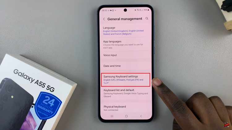 How To Change Keyboard Theme On Samsung Galaxy A55 5G