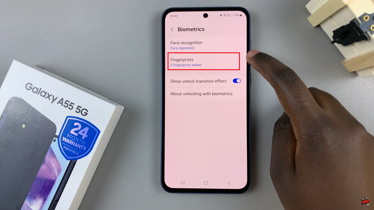 How To Delete Registered Fingerprints On Samsung Galaxy A55 5G