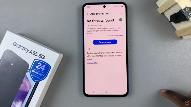 How To Enable Device Protection & Run Antivirus Scan On Samsung Galaxy A55 5G