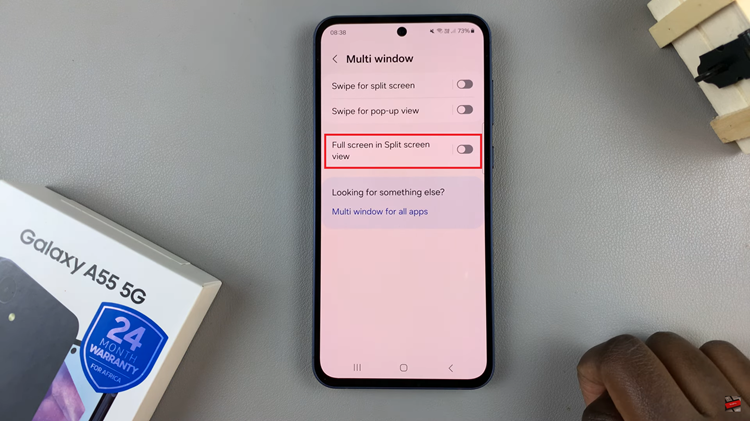 How To Enable & Disable Full Screen In Split Screen On Samsung Galaxy A55 5G