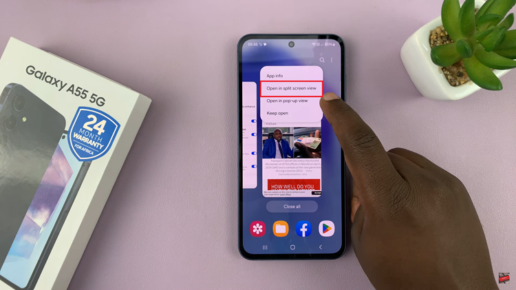 How To Use Split Screen Mode On Samsung Galaxy A55 5G