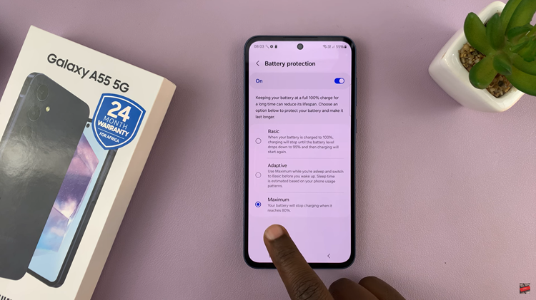 Limit Max Charge To 80% On Samsung Galaxy A55 5G