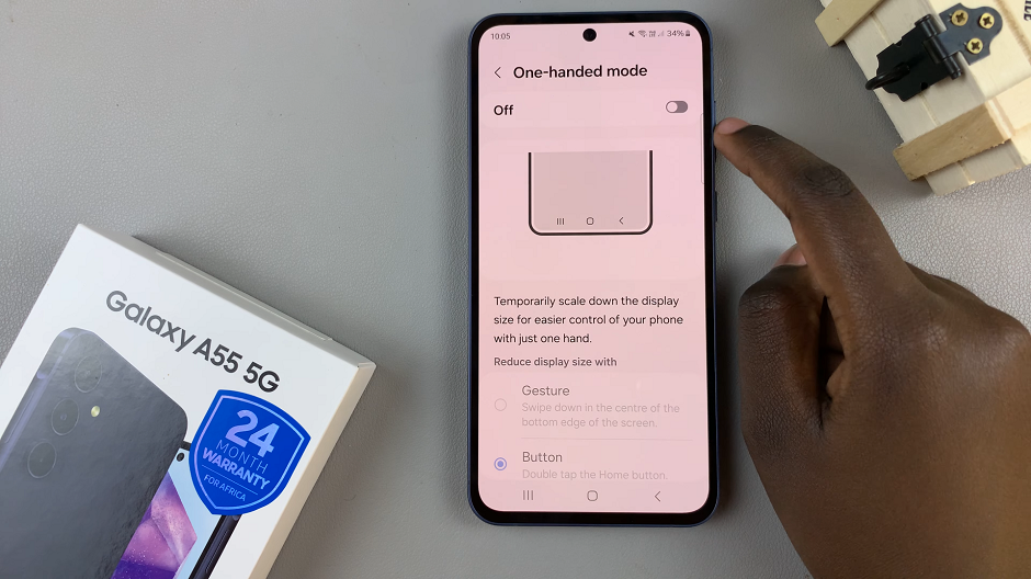 Disable One-Handed Mode On Samsung Galaxy A55 5G