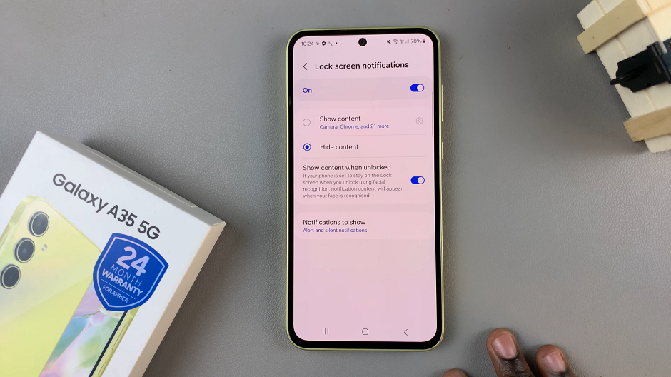 Show Notifications On Lock Screen Of Samsung Galaxy A35 5G