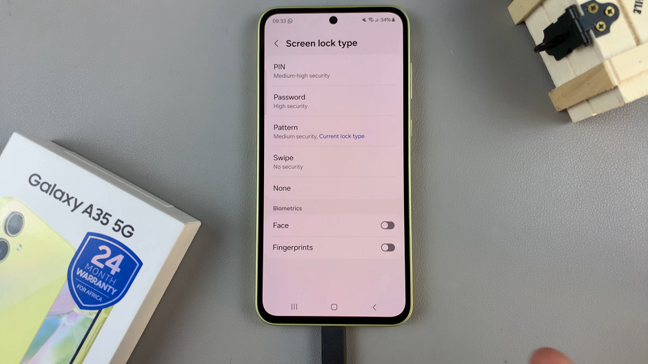 Change Screen Lock Type On Samsung Galaxy A35 5G