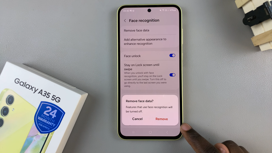 Delete Face Unlock Data On Samsung Galaxy A35 5G