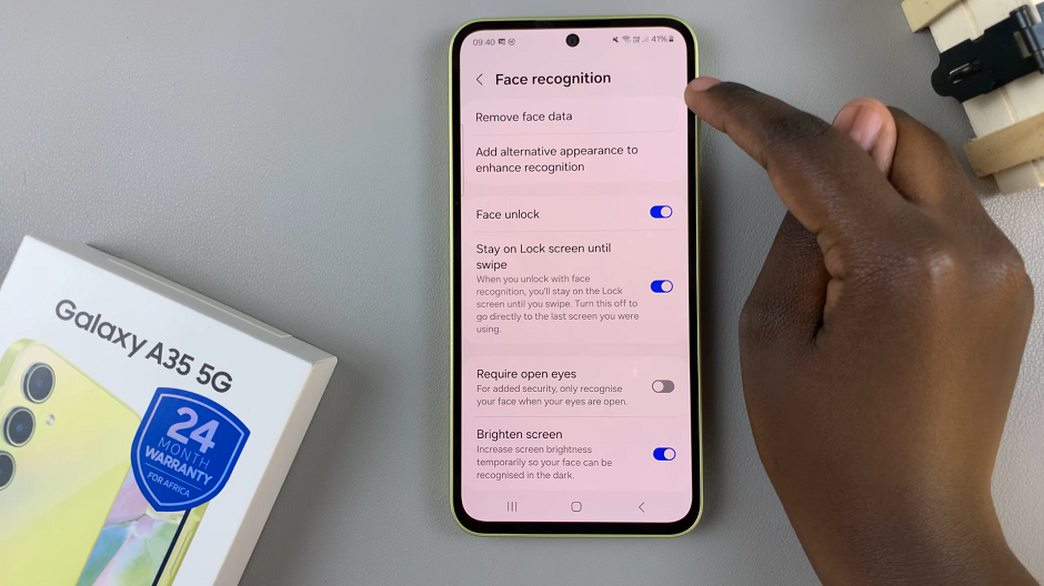 How To Delete Face Unlock Data On Samsung Galaxy A35 5G