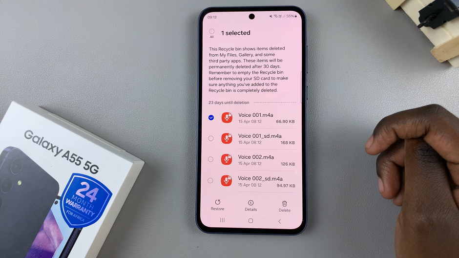 Restore Deleted Files On Samsung Galaxy A55 5G