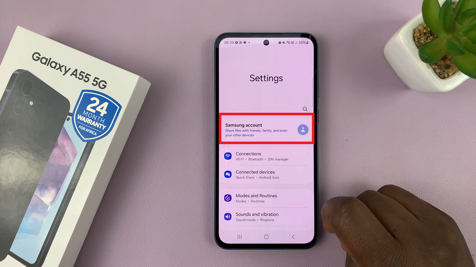 How To Add Samsung Account To Samsung Galaxy A55 5G