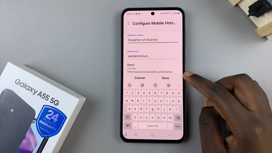 How To Change Mobile Hotspot Password On Samsung Galaxy A55 5G