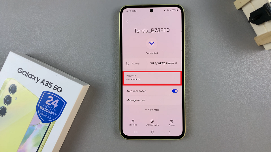 See Wi-Fi Password On Samsung Galaxy A35 5G