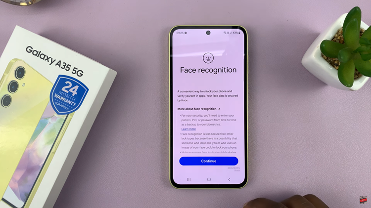 Set Up Face Unlock On Samsung Galaxy A35 5G
