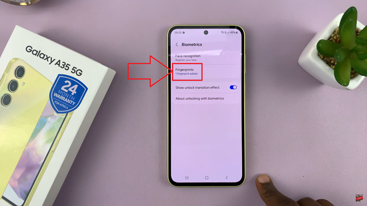Set Up Fingerprint On Samsung Galaxy A35 5G