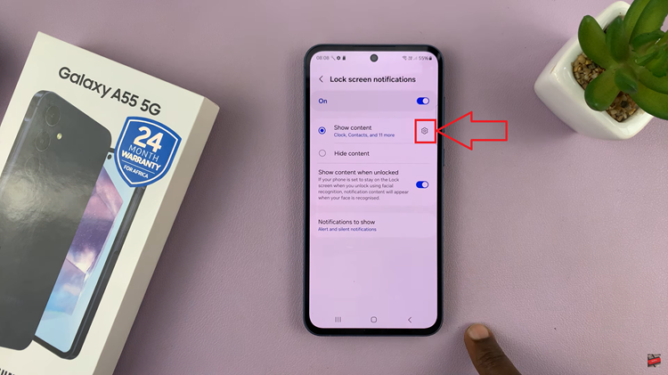 Show Notification Contents On Lock Screen Of Samsung Galaxy A55 5G