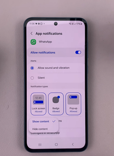 Read WhatsApp Notifications From Lock Screen Of Samsung Galaxy A55 5G