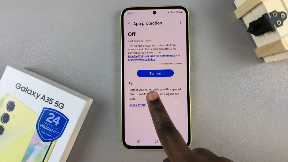 Enable Device Protection (Run Antivirus) On Samsung Galaxy A35 5G
