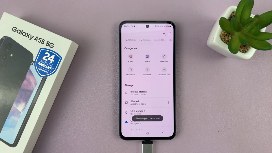Safely Unmount & Eject USB Devices From Samsung Galaxy A55 5G