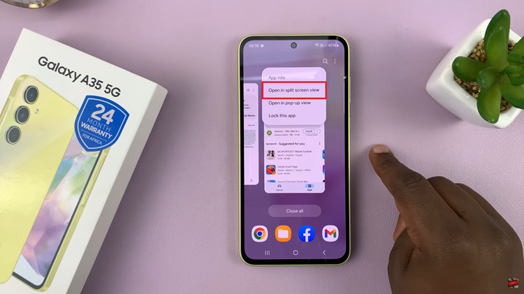 Use Apps In Split Screen Mode On Samsung Galaxy A35 5G