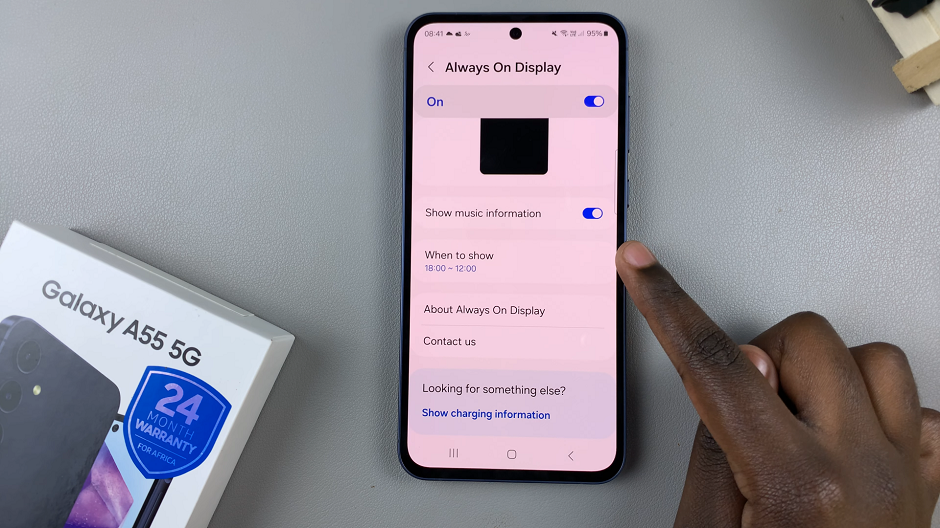 How To Enable 'Tap To Show' Always ON Display On Samsung Galaxy A55 5G