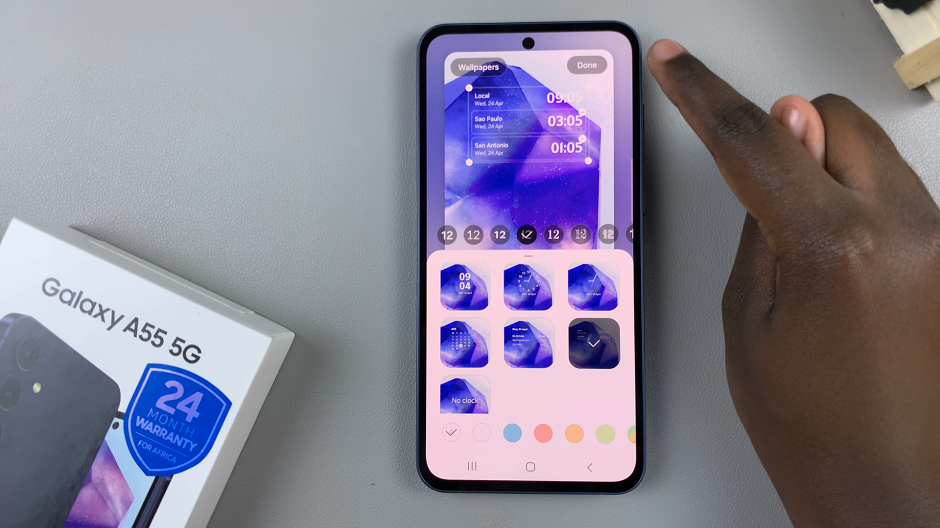 How To Add Multiple Clocks To Always ON Display On Samsung Galaxy A55 5G