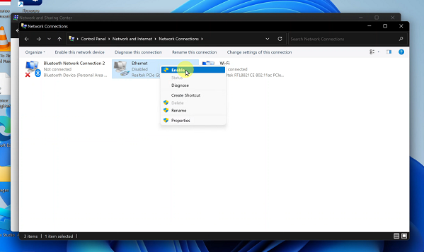 Enable Ethernet On Windows Computer (Cable Plugged In)