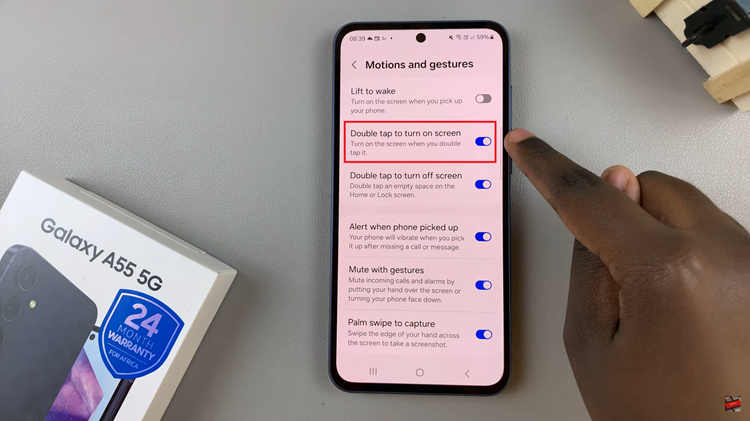 How To Enable & Disable 'Double Tap To Turn On Screen' On Samsung Galaxy A55 5G