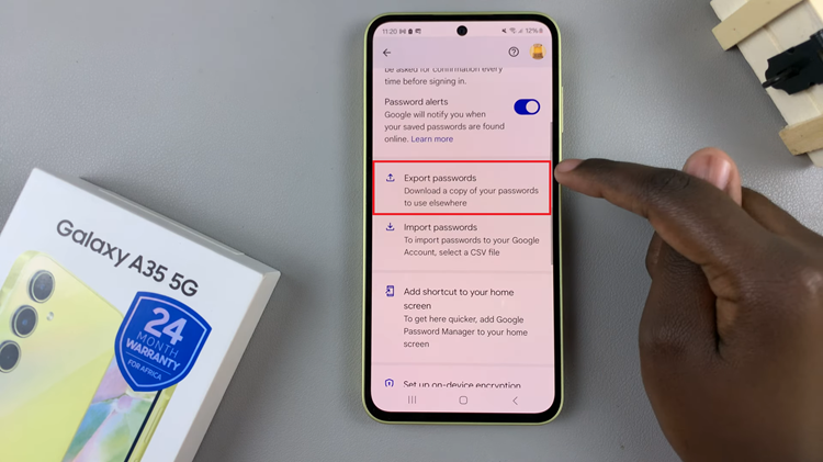 How To Import & Export Passwords On Samsung Galaxy A35 5G