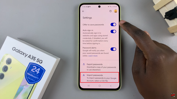How To Import & Export Passwords On Samsung Galaxy A35 5G