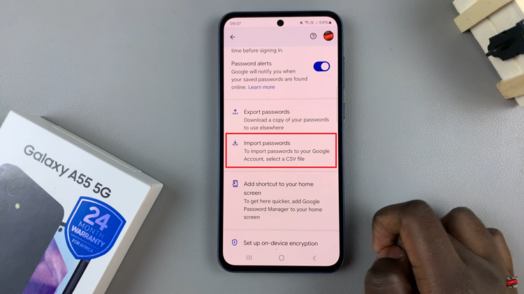 How To Import & Export Passwords On Samsung Galaxy A55 5G