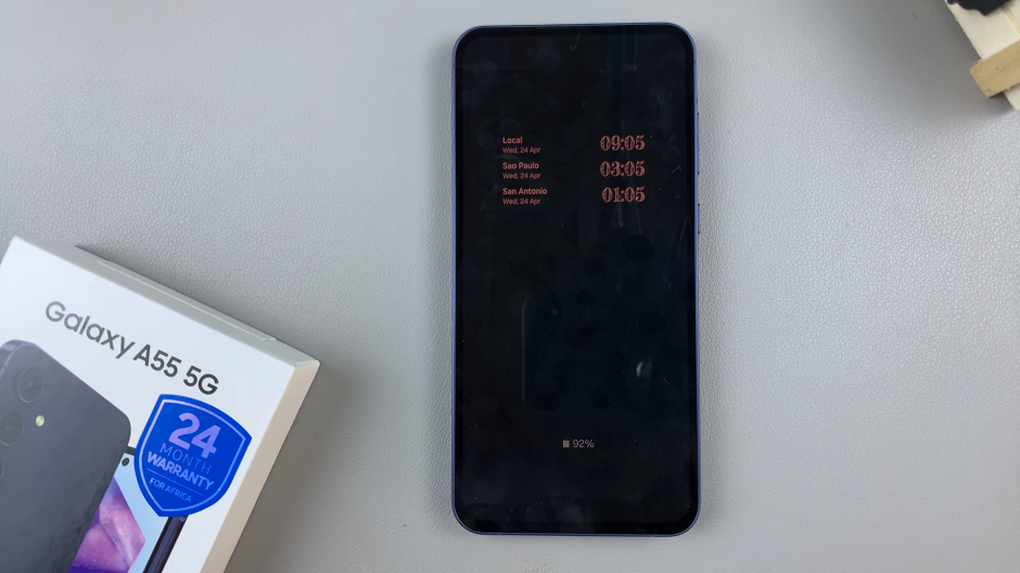 Multiple Clocks On Always ON Display On Samsung Galaxy A55 5G