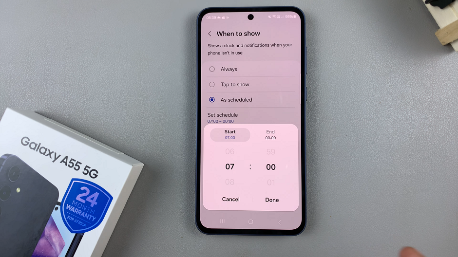Set Schedule For Always ON Display On Samsung Galaxy A55 5G